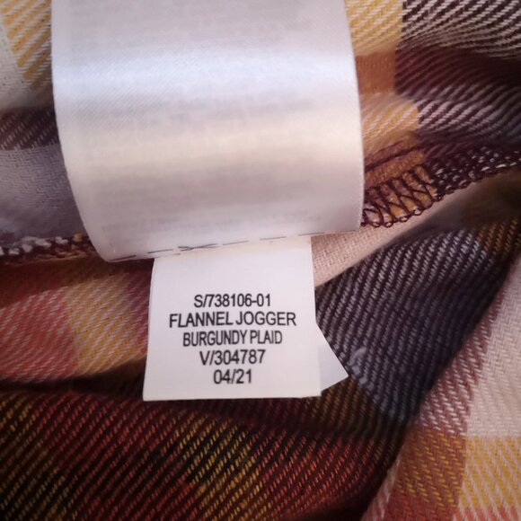 NWT Old Navy Men's Burgundy Tan Gold Plaid Flannel Joggers - Picture 7 of 10